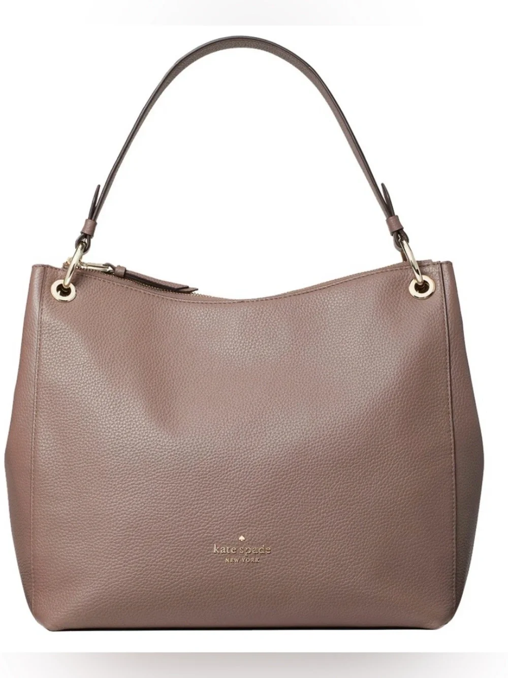 kate spade Mauve Taupe Pebbled Leather Shoulder Bag